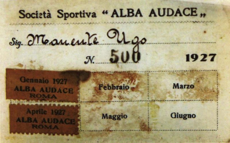 ALBA AUDACE TESSERA APRILE 1927